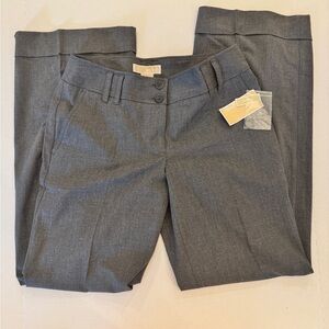 Michael Kors Wide Leg High Rise Cuffed Hem Charcoal Trousers